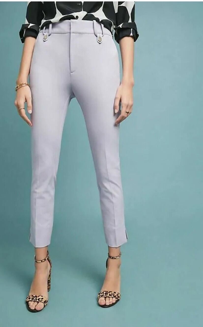 Anthropologie Essential Slim Ankle Pants Women's 4 Lavender Purple High Rise